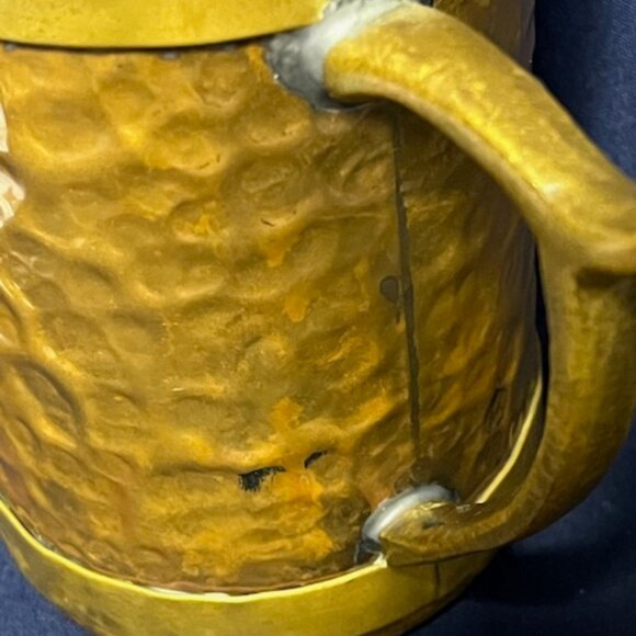 VTG Handmade Hammered Copper Brass Aztec Mayan Calendar Mug Cup Stein 4.5" Tall - Picture 12 of 14